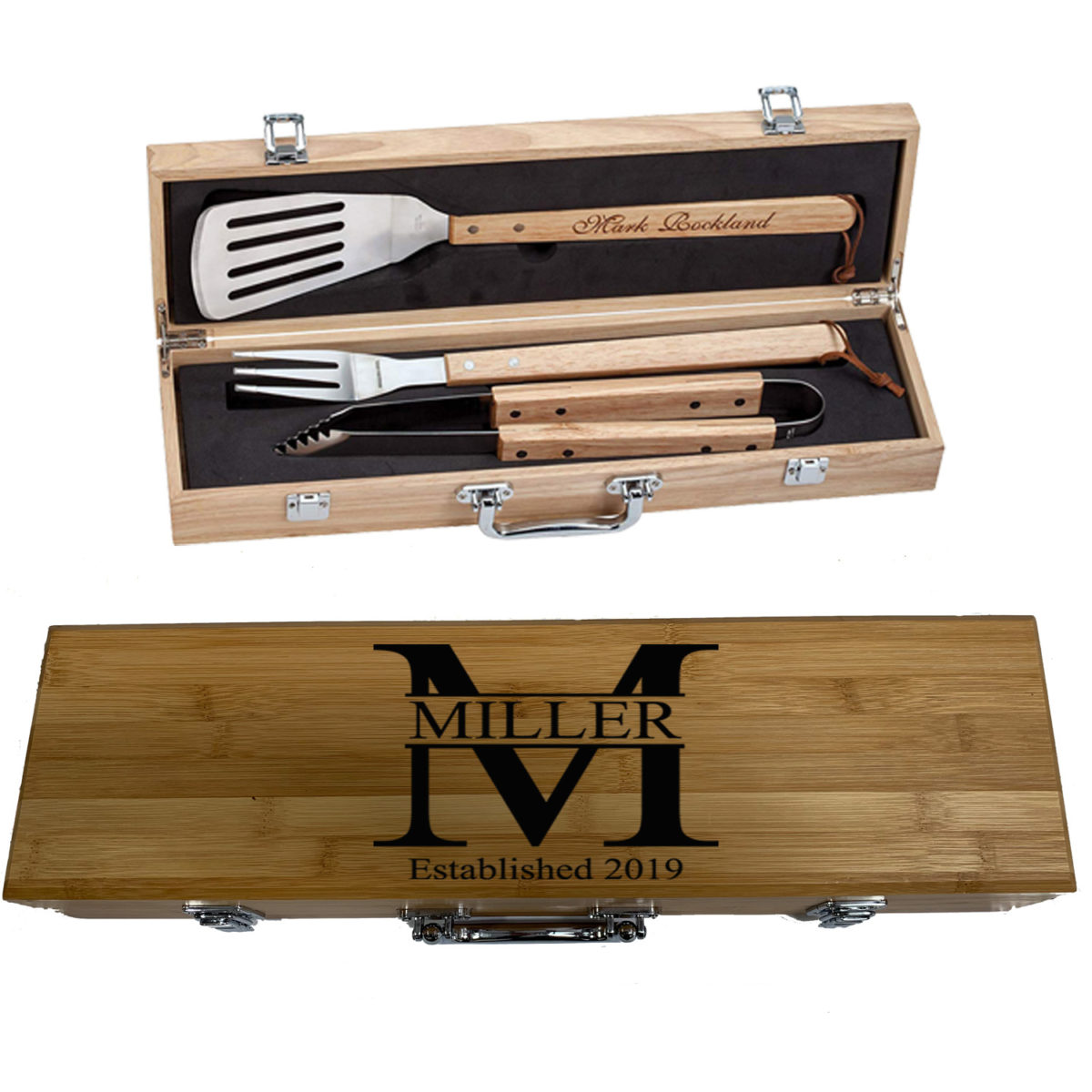 Personalized Grill Set BBQ Engrave Set Miller Design Sofias Gift Shop & Apparel
