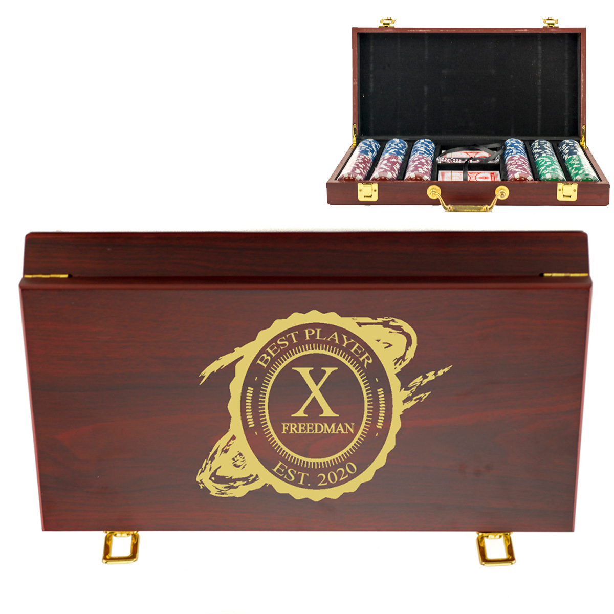 Gentlemen’s Seal Personalized Poker Set 300 Chip Set Case Sofias