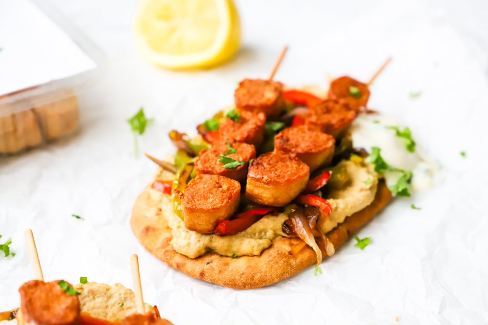 Tofu Skewers Chicken Style Flatbread Sofine FI