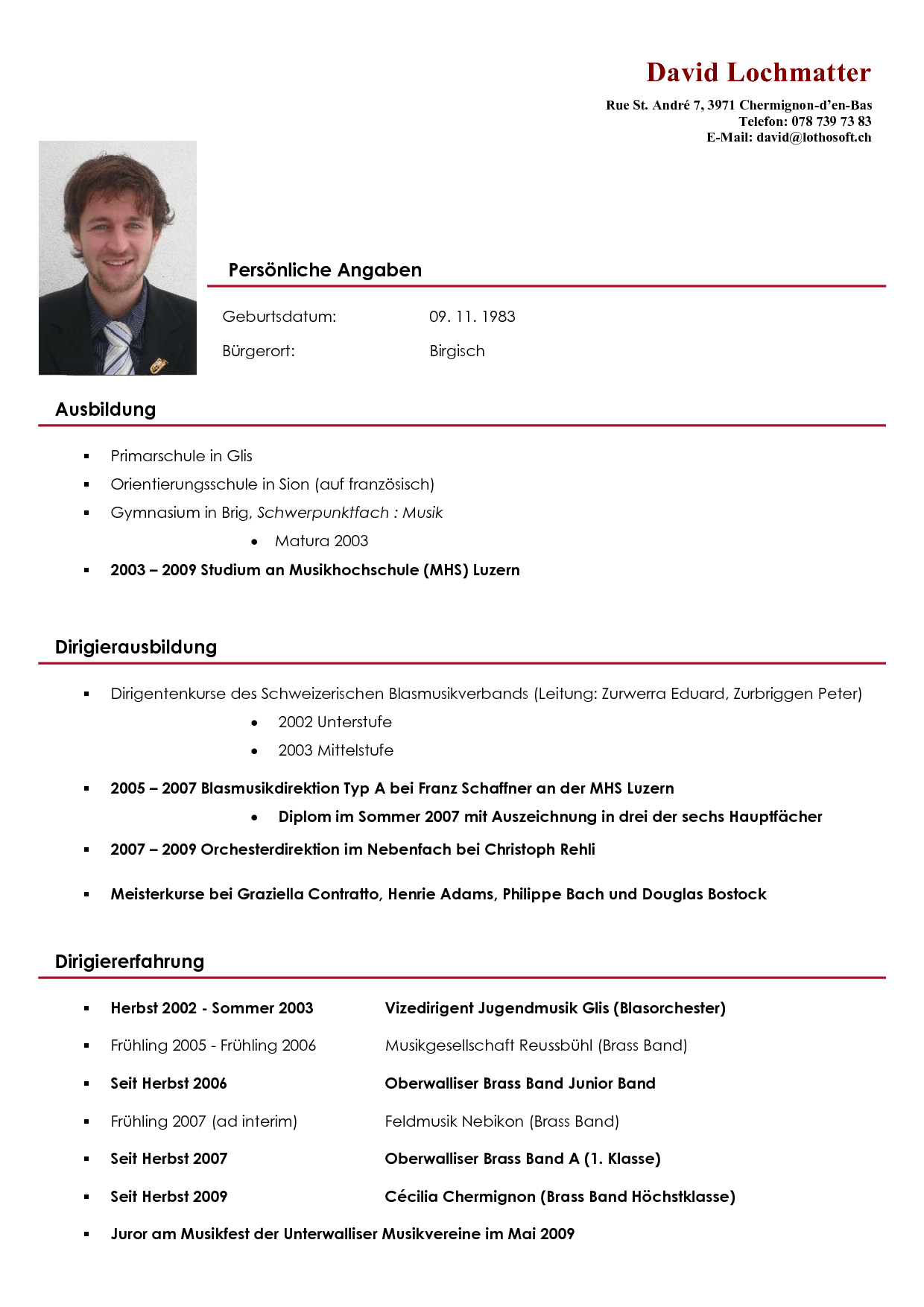 Resume bewerbung deutsch