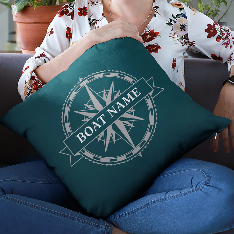 Personalized Nautical Boat Throw Pillow