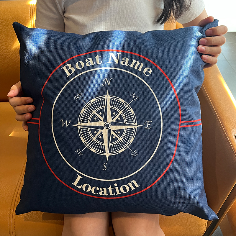 Personalized boat throw pillow
