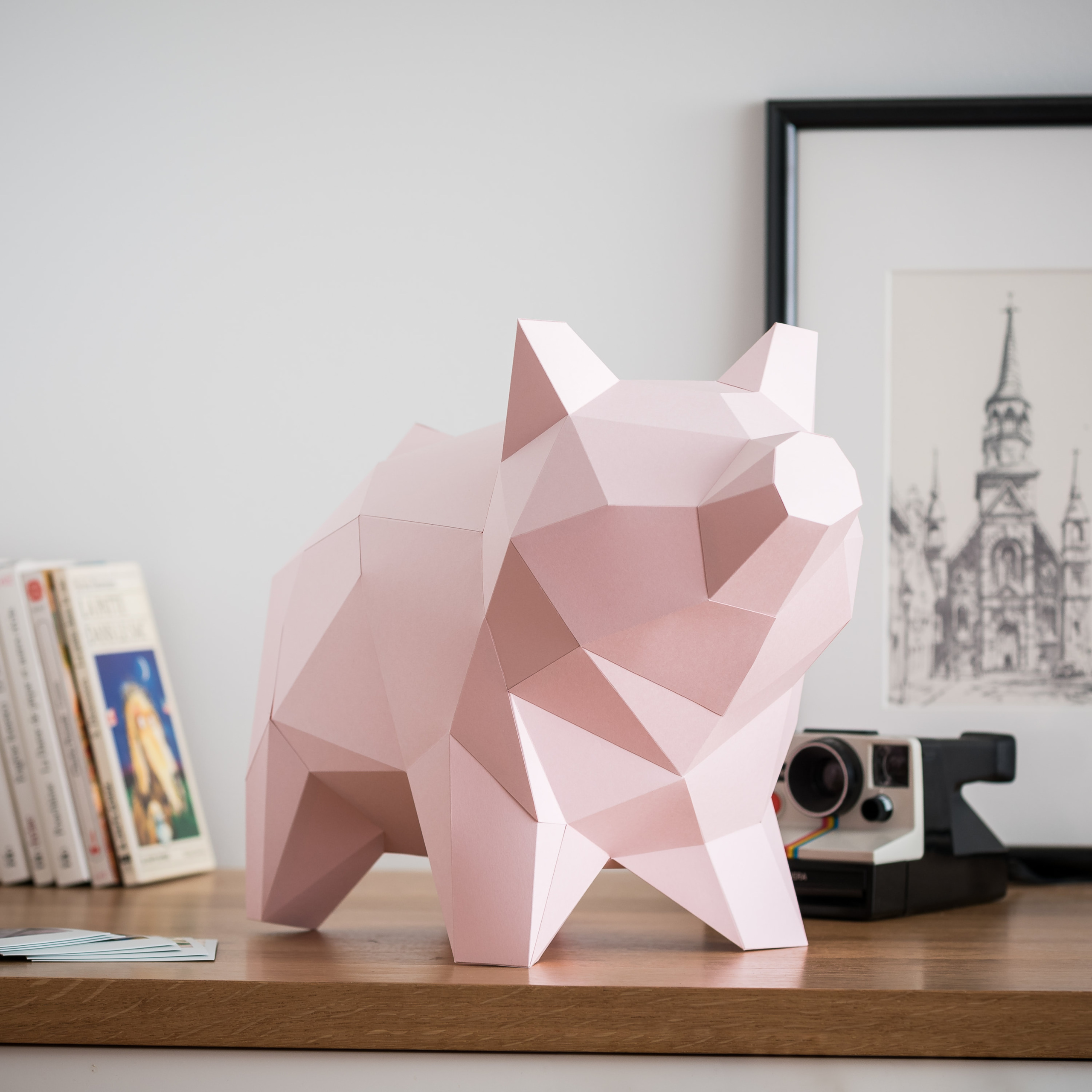 pig 3d papercraft kit ready to build shipping from Montreal Canada