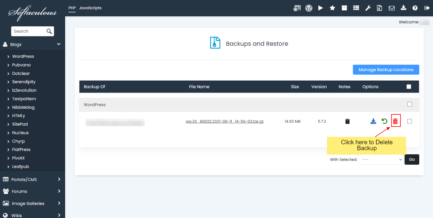 How to Delete a Backup