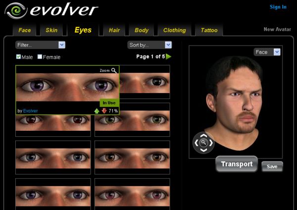 Evolver, crea impresionantes avatares en 3D Soft & Apps