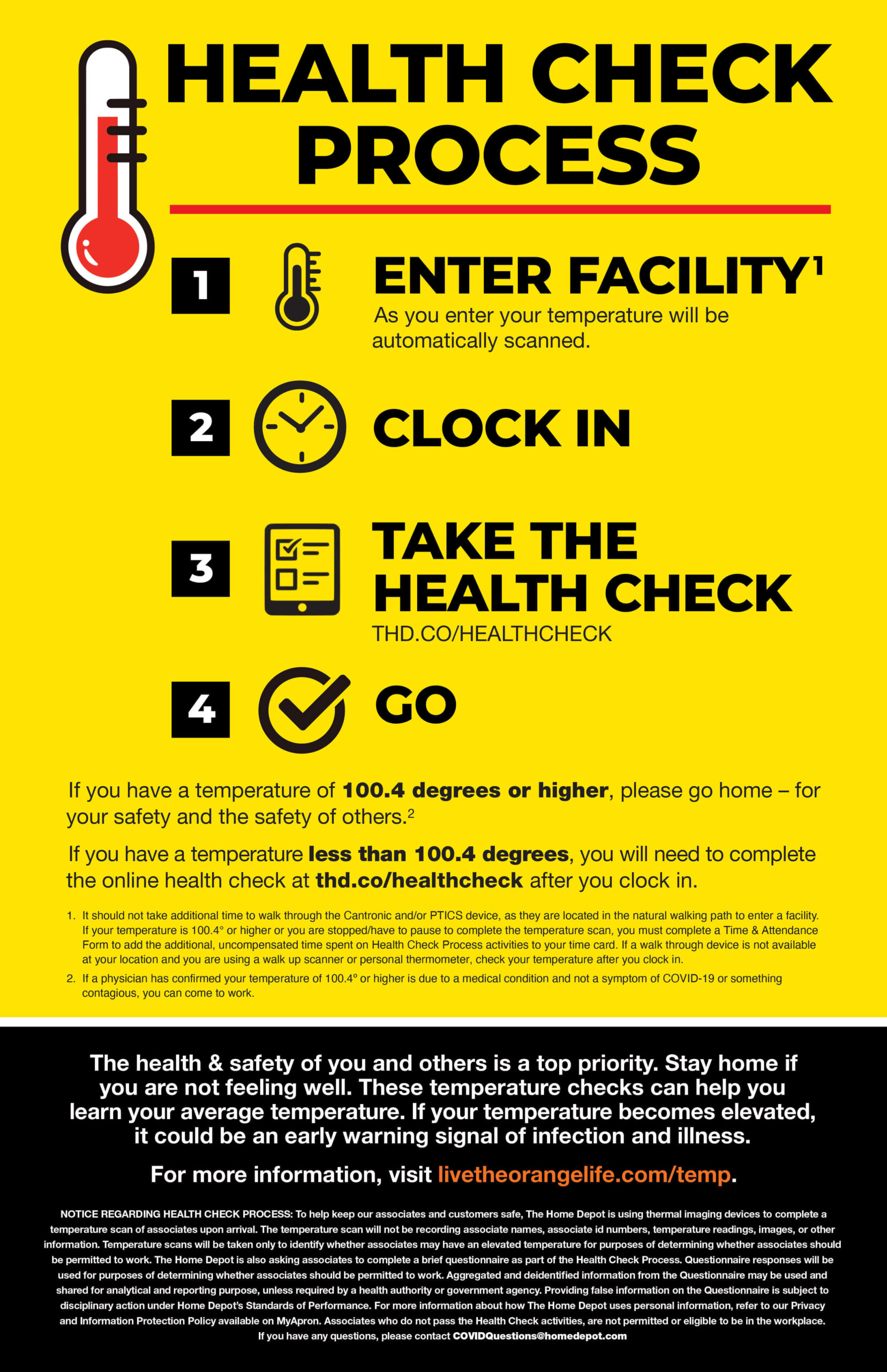 Home Depot Health Check for Employees & Associates Update 2024