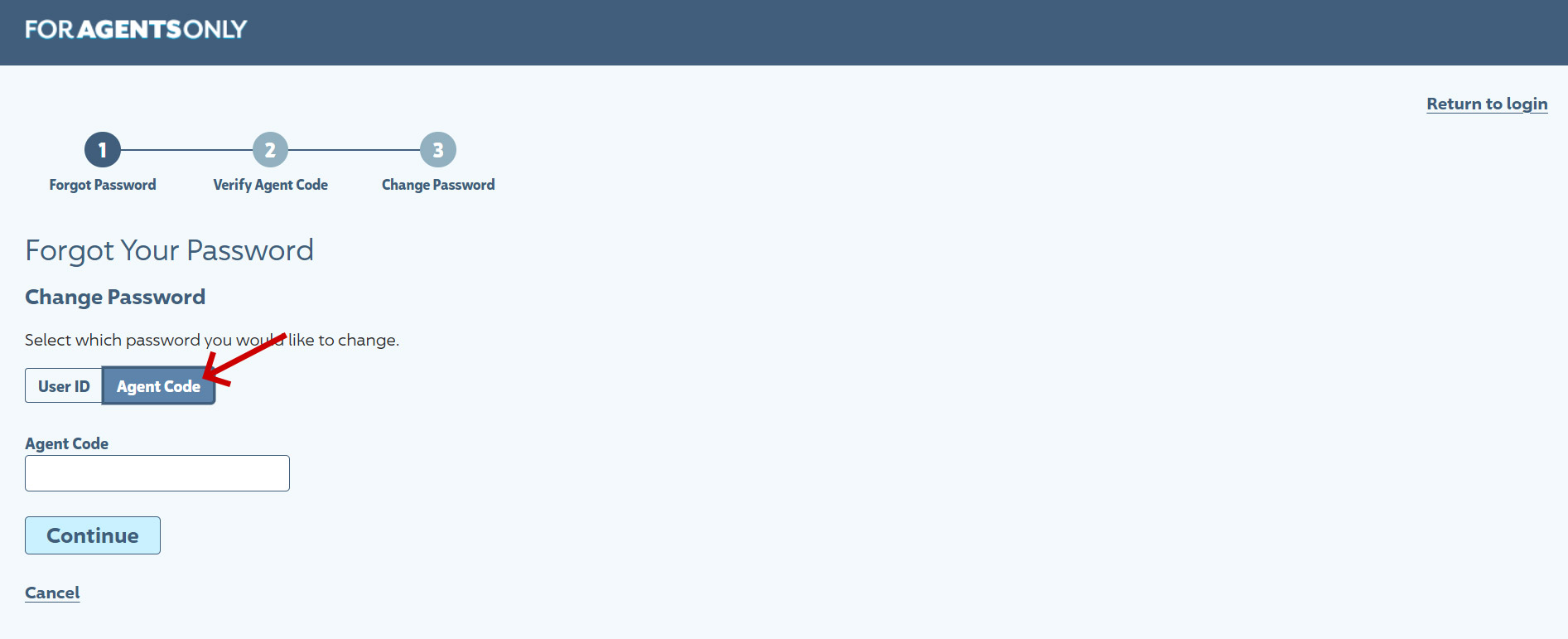 Progressive Agent Login at