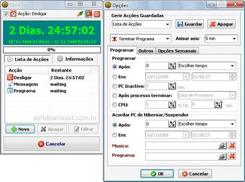 TimeToGo Gerenciador de tarefas avançado para Windows