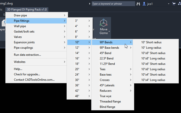 Ductile Iron Piping Pack 3D Flanged Software Plugins For CAD Product
