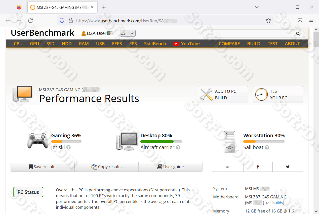 UserBenchmark تحميل برنامج البنش مارك اختبار قدرات الجهاز برامج مجانية