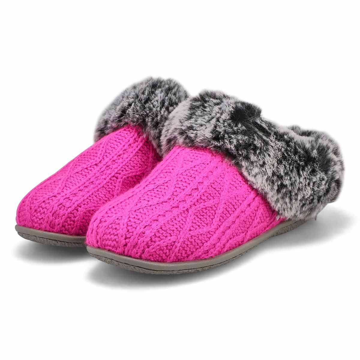 SoftMoc Women's Clipper Knit Faux Fur Slipper