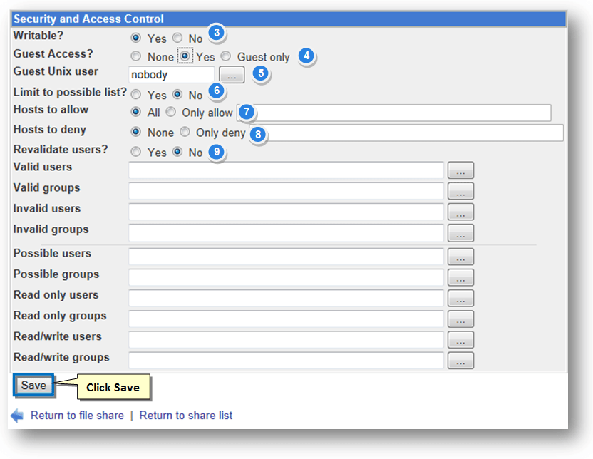 Creating a CIFS Share