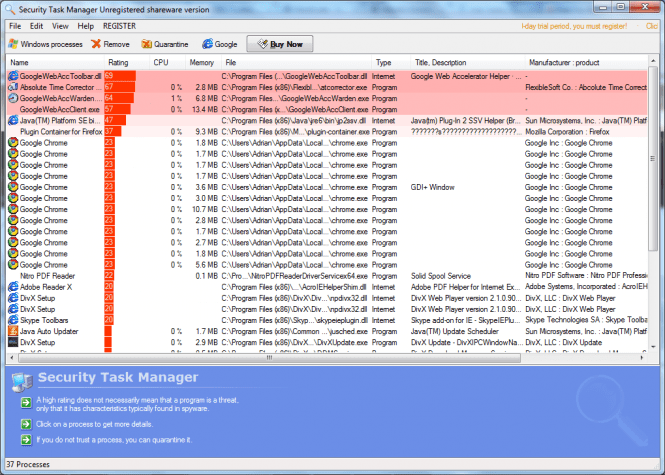 Security Task Manager Download Free with Screenshots and Review