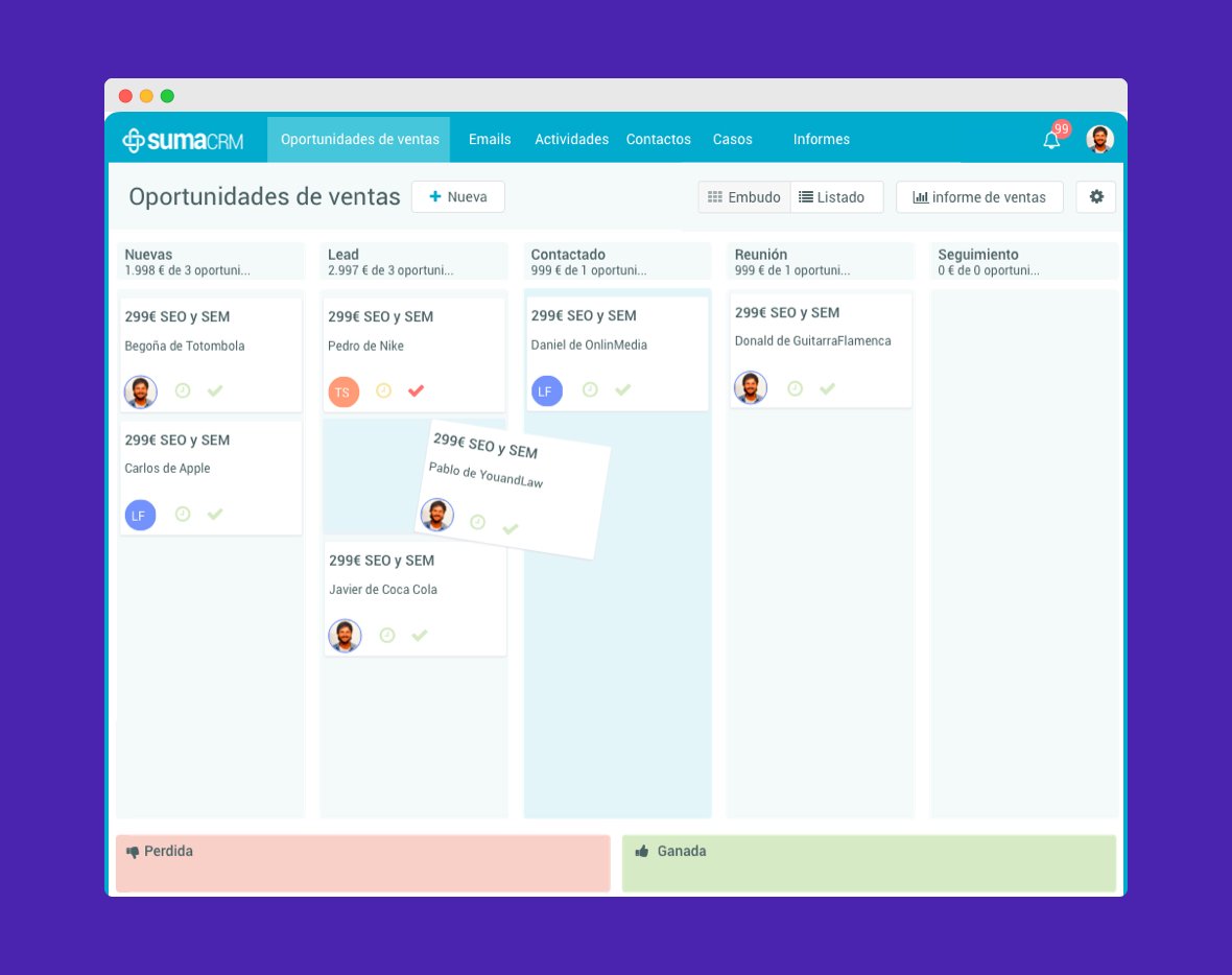 SumaCRM software CRM online para pymes