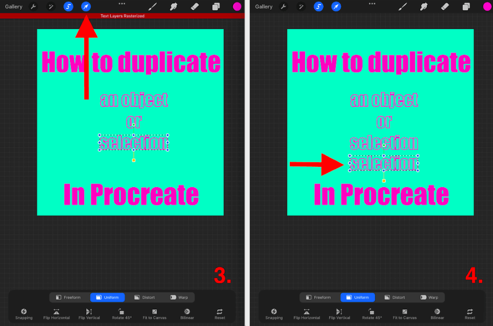 How to Duplicate a Layer/Object/Selection in Procreate