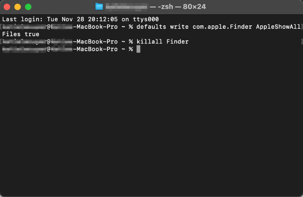 How to Show Hidden Files/Folders on Mac via Terminal
