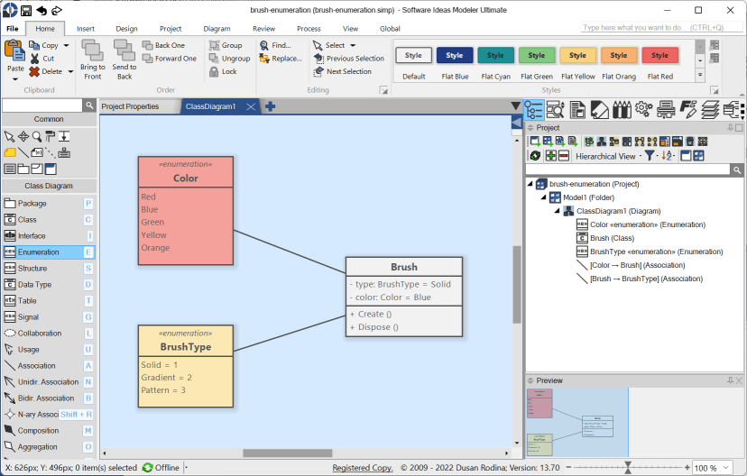 UML Enumeration (in UML Class Diagram) - Software Ideas Modeler