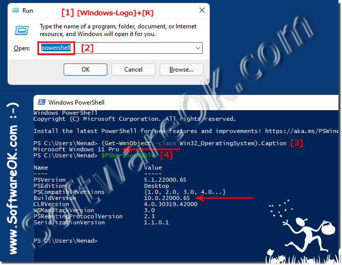 Query installed Windows versions with PowerShell and command prompt
