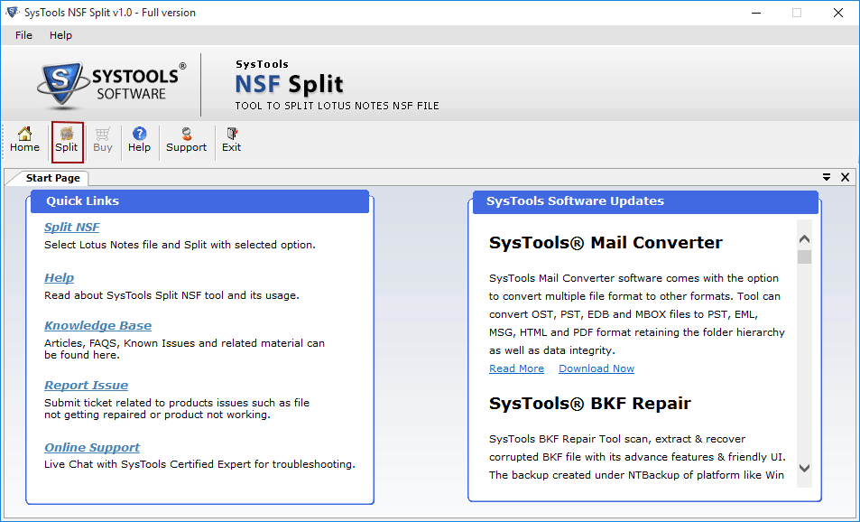 NSF File Splitter Best Software to Split Lotus Notes NSF File