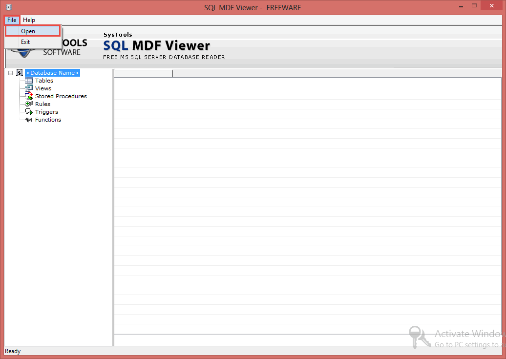 Free MDF File Viewer Software to Read & Open SQL MDF Database File