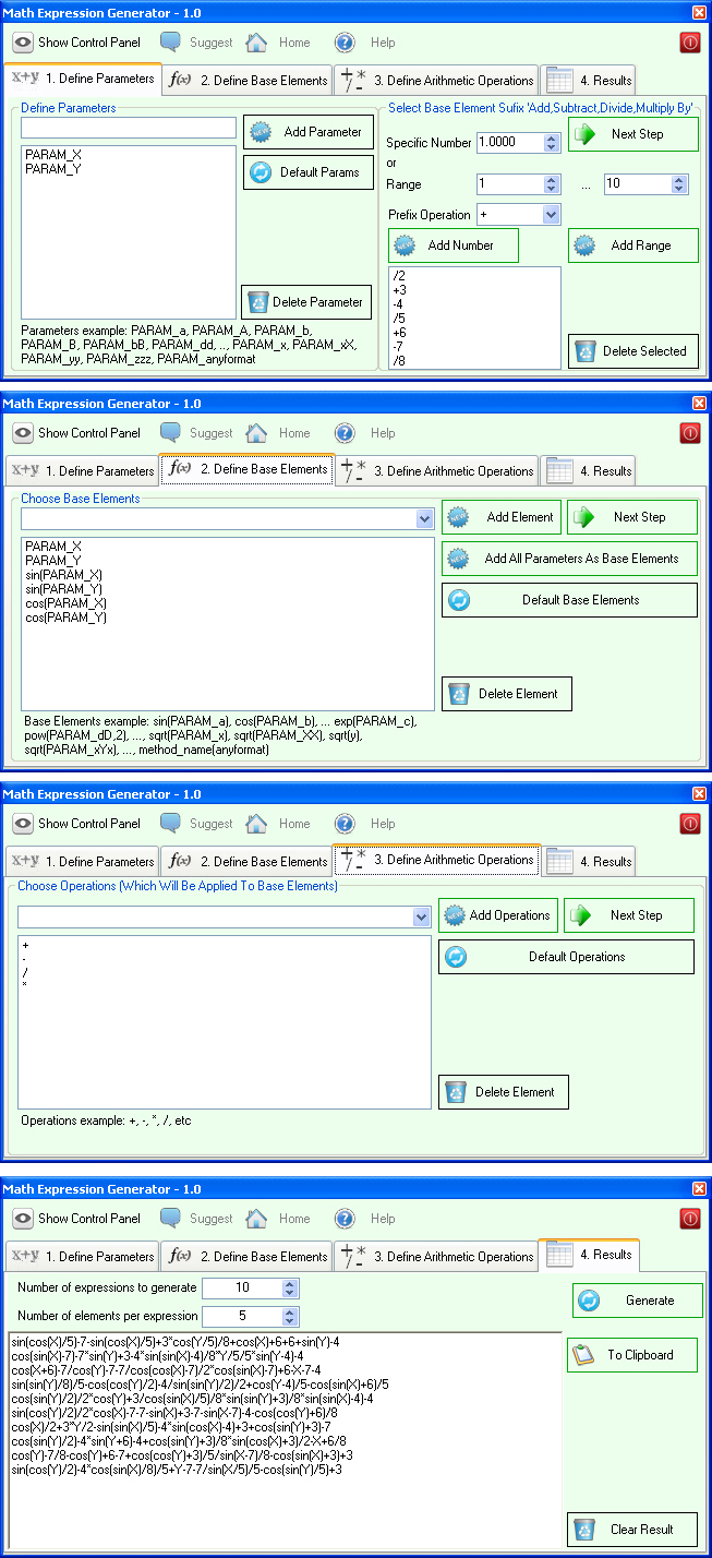 Math Expression Generator Generate mathematical expressions based on