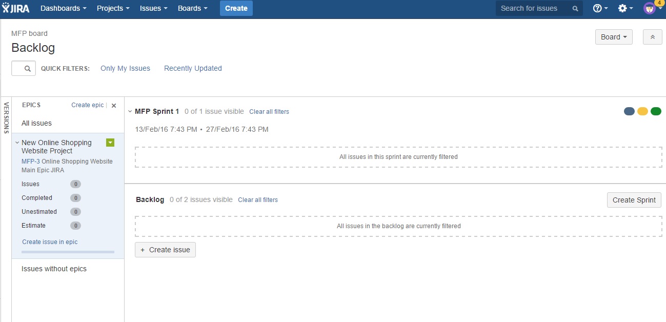 Working with Sprints in JIRA Software Testing Class