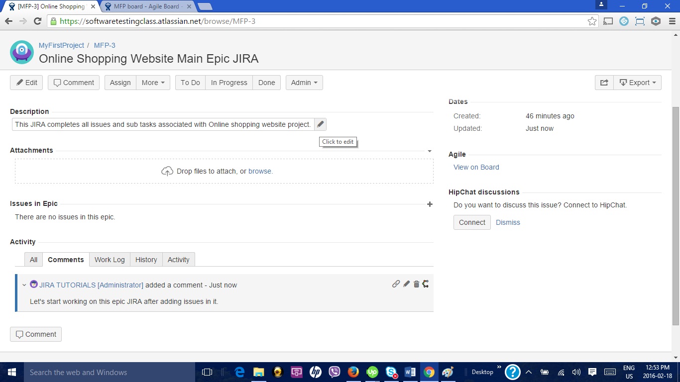 Working With Epics In JIRA Tutorial 5