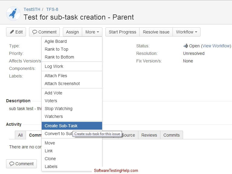 JIRA SubTask with Example (JIRA Create Subtask)