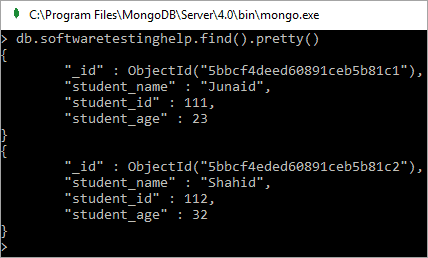 MongoDB Projection with Example
