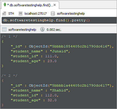 MongoDB Projection with Example
