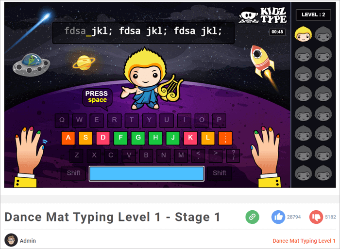 KidzType Review Online Typing Games To Learn Typing