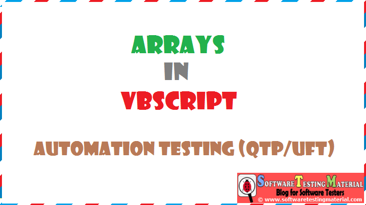 Arrays VBScript Automation Testing QTP/UFT