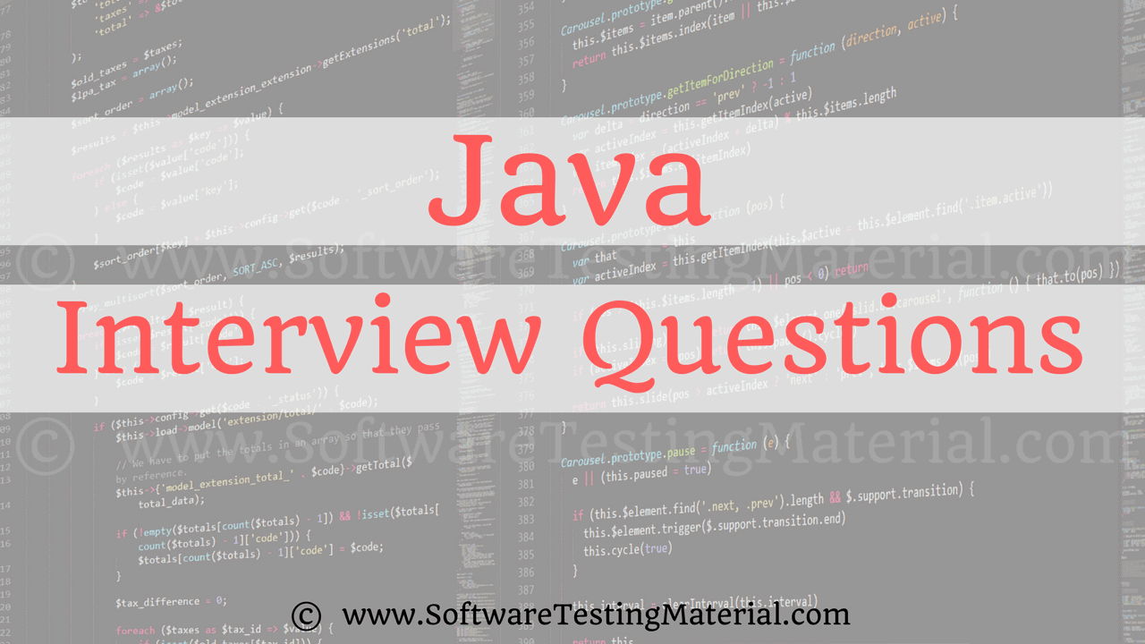 Java interview Questions And Answers Software Testing Material