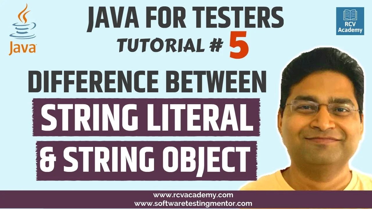 Java for Testers 5 Difference Between String Literal and String