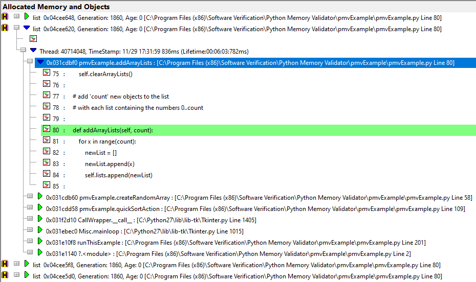 Python Memory Validator memory leak detector Software Verify
