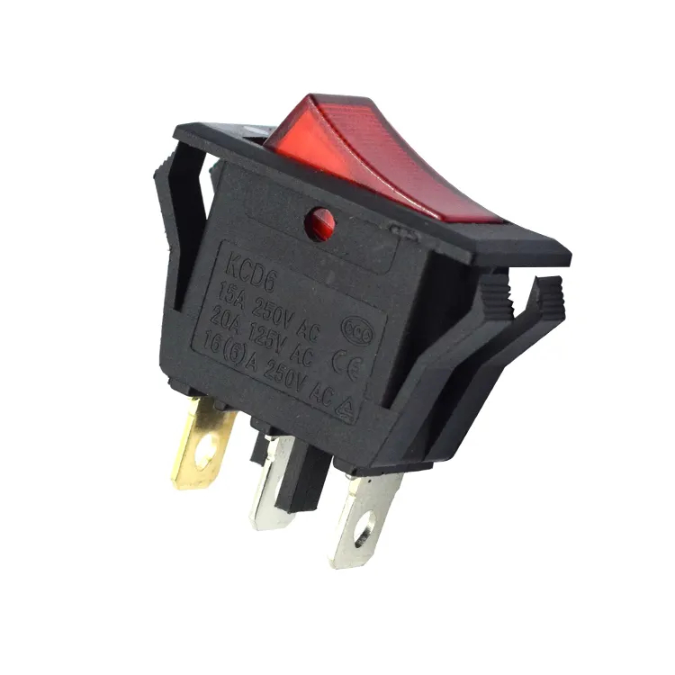 Best KCD6 3 pin rocker switch 15A 250VAC/20A 125VAC on off rocker