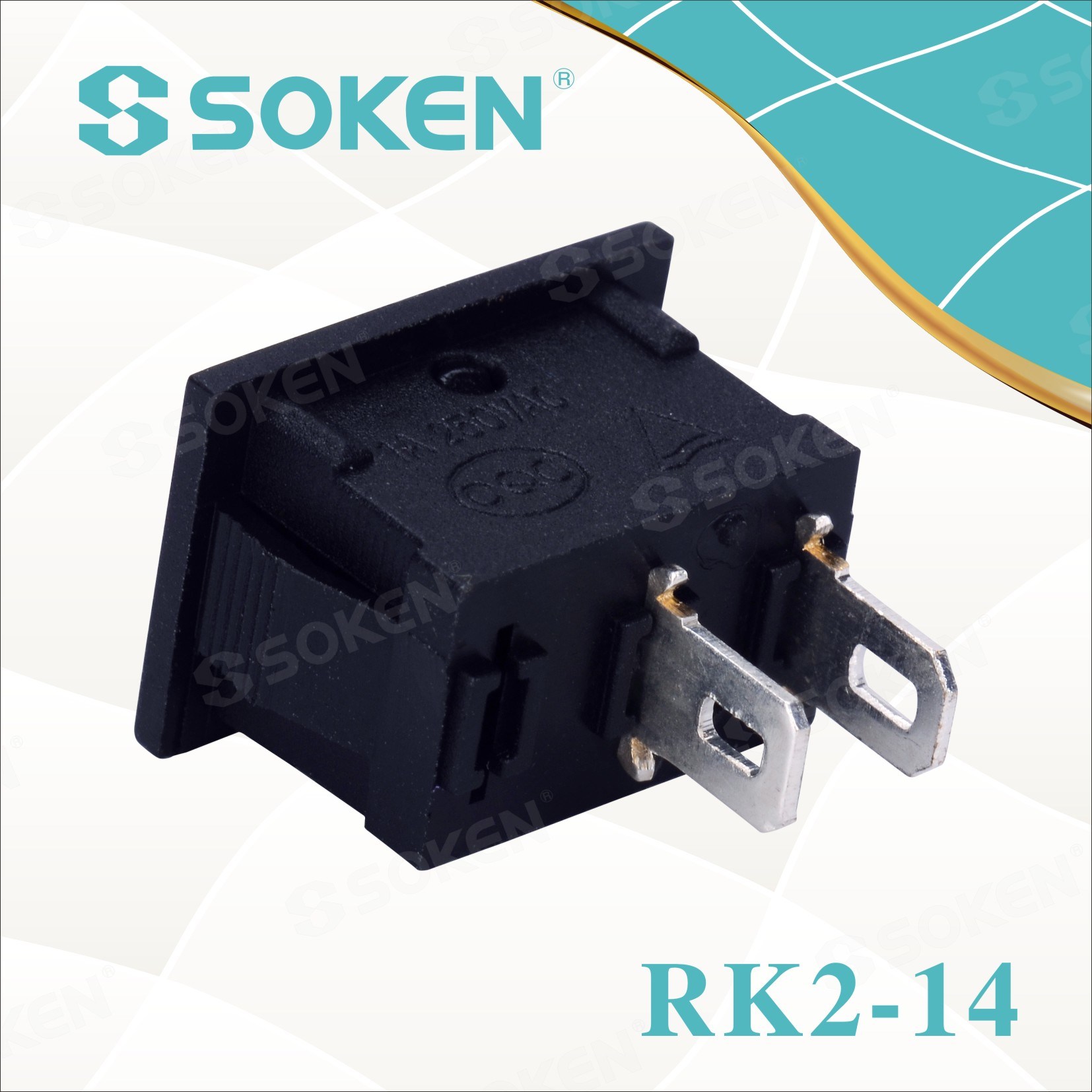 ODM Manufacturer Double Pole Rocker Switch Soken Rk214 1X1 Electric