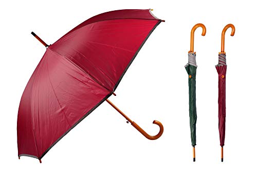Buri Regenschirm mit Holzgriff Automatik Stockschirm Stützschirm