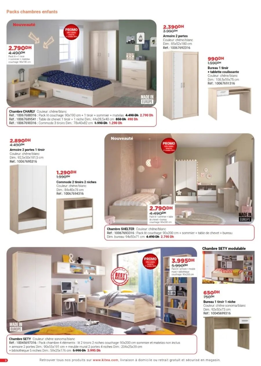 Catalogue Kitea Chambres enfants du 16 août au 17 octobre