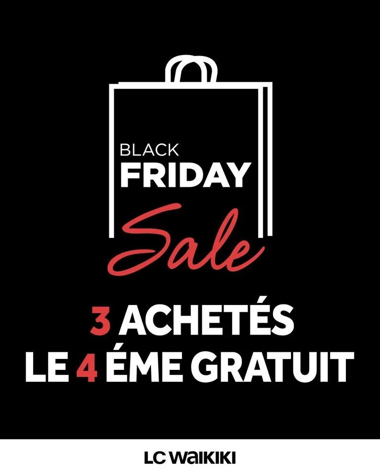 Black Friday en ligne LC Waikiki Maroc 3 achetés le 4éme gratuit