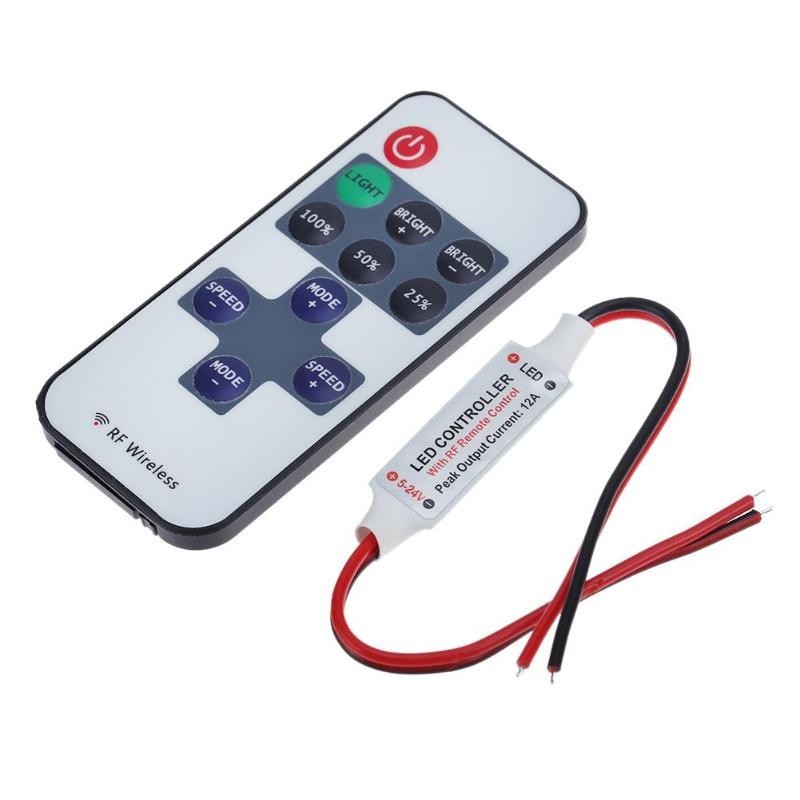 11 Keys LED Strip Controller Mini Dimmer RF Wireless Remote Dimmer 5