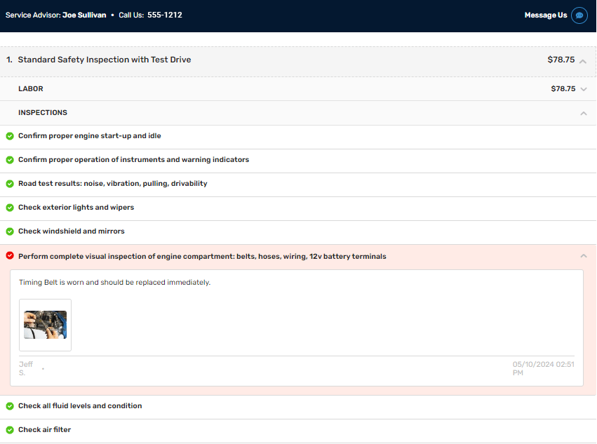 Increase Average Repair Amounts Offer Digital Vehicle Inspections With