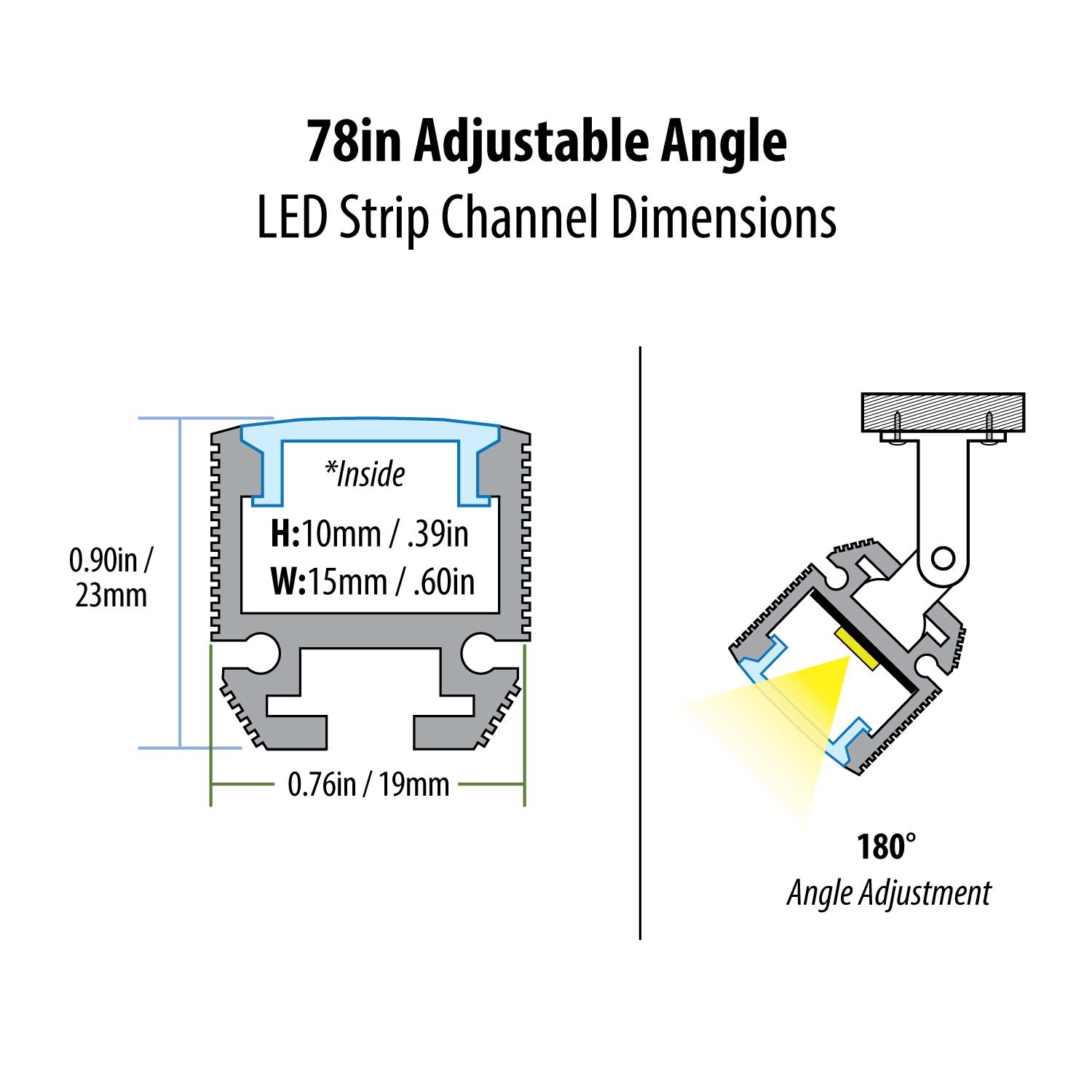 78 Adjustapro Aluminum Led Strip Channel