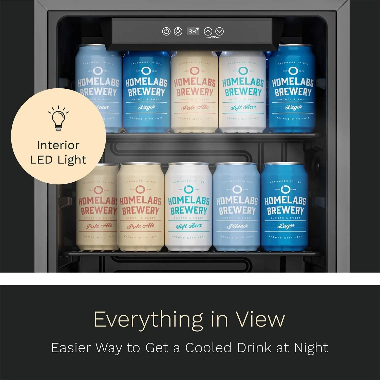 HomeLabs Minifridge The BEST Beer Fridge for Accessible IceCold Drinks