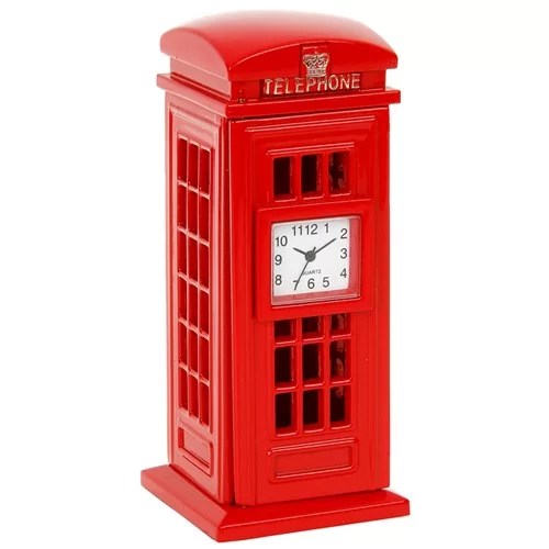Red Telephone Box Clock SoLippy