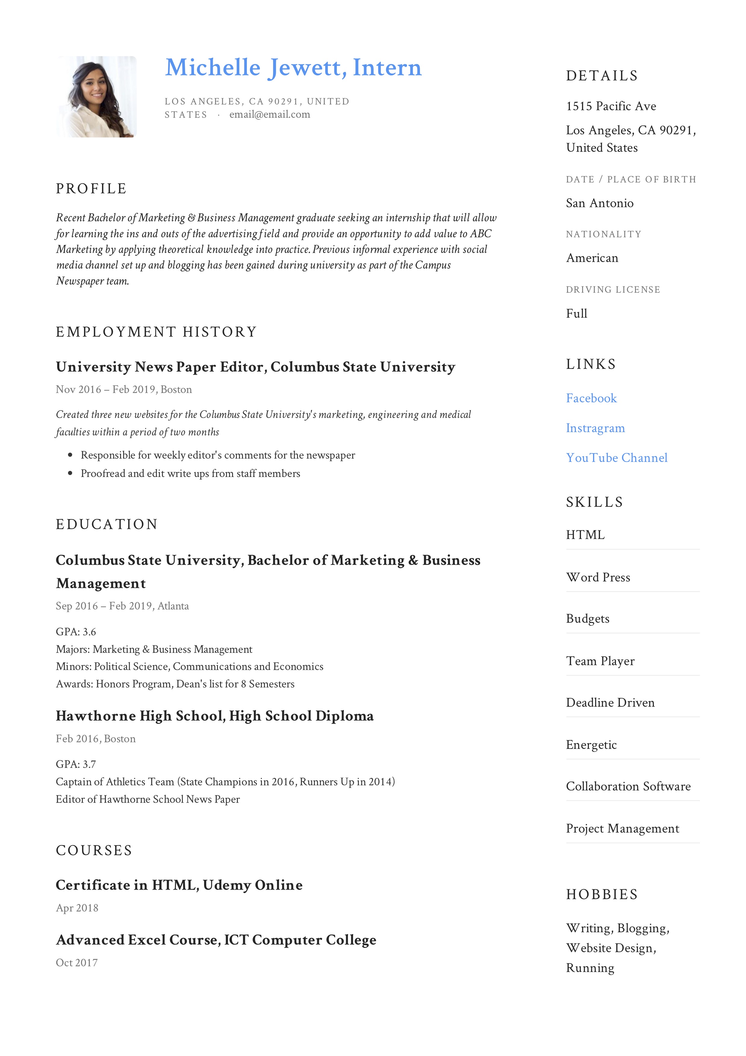 An important step in writing a cv for an internship is to take the time to reflect on what will be the most interesting, impressive and unique for the person reading it. Stage cv maken? Het stage cv voorbeeld voor een snelle ...