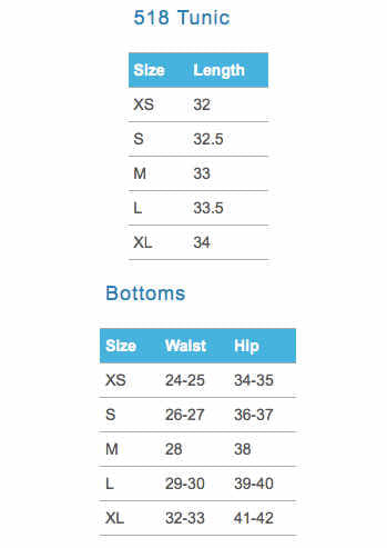 Sizing charts for sun protection clothing and sun hats