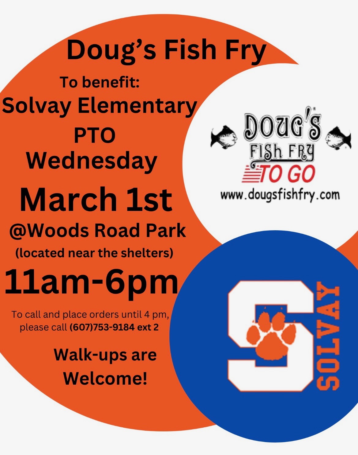 SES PTO Fundraiser March 1 Doug's Fish Fry Solvay Union Free