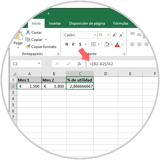 Calcular incremento porcentual Excel 2019 y 2016 ️ Porcentaje Solvetic