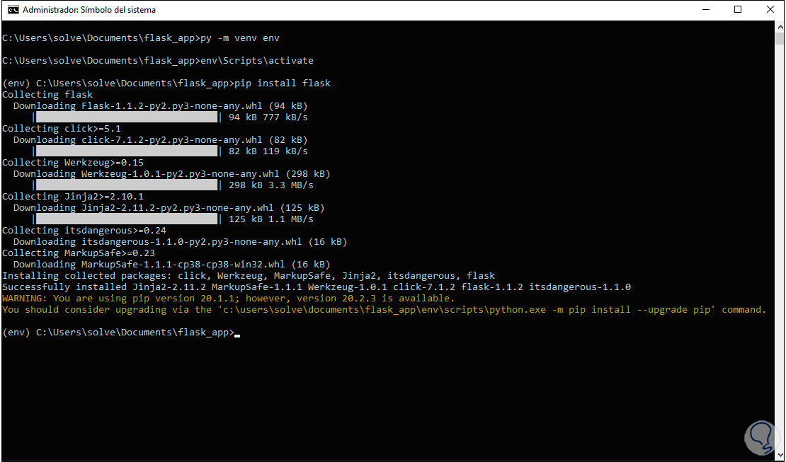 Instalar FLASK en Windows 10 Solvetic